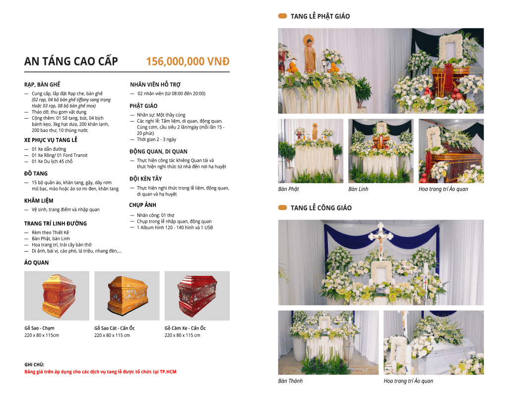 dịch vụ an táng gói cao cấp